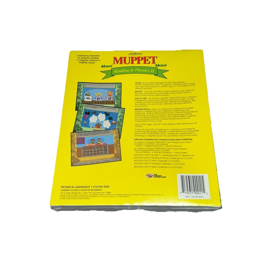 Vintage Jim Henson Interactive Muppets Reading And Phonics II CD-Rom 1995 NOS - Picture 4 of 7